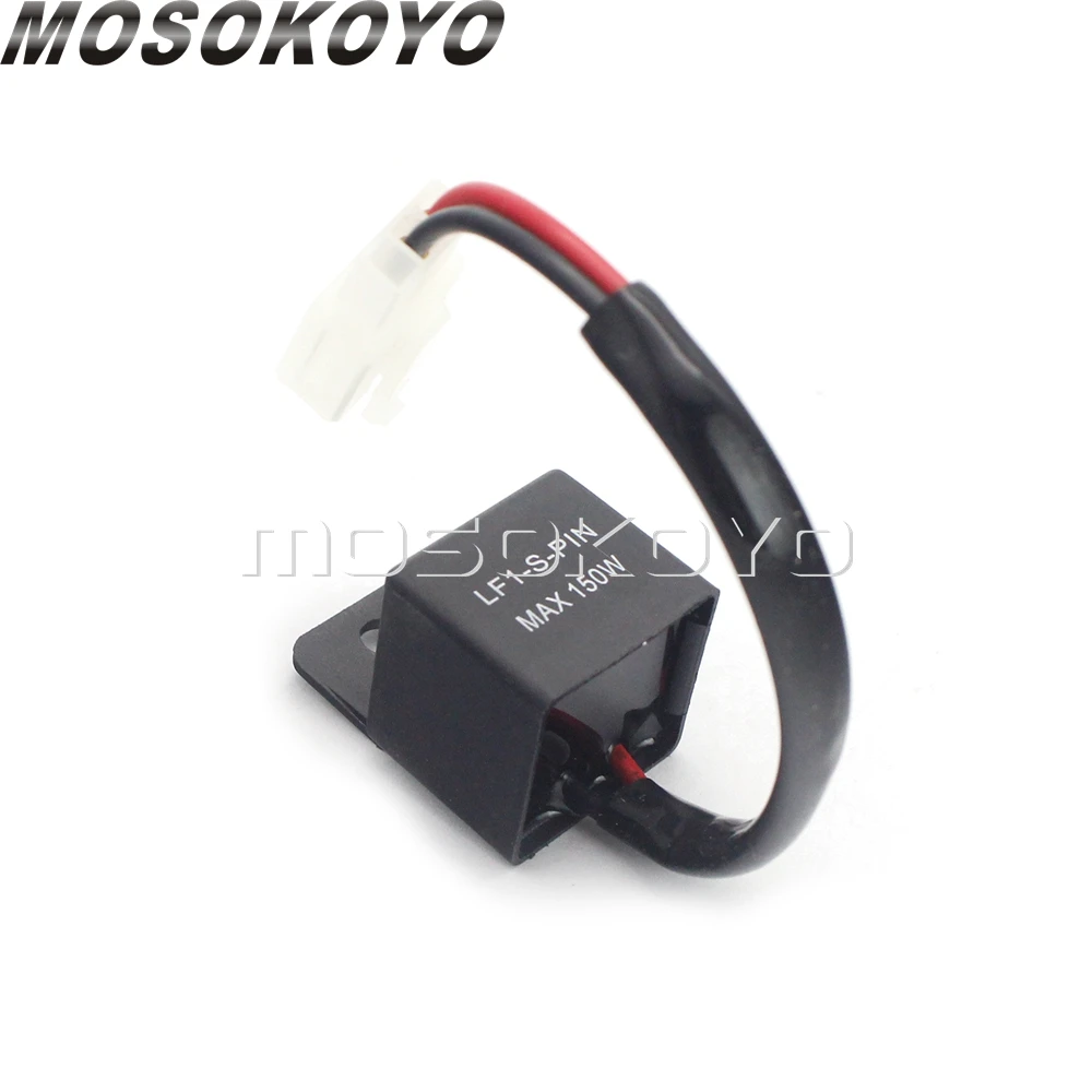 

Universal 12A 2Pin Electronic LED Turn Signal Flasher Relay for YAMAHA KAWASAKI SUZUKI Motorbike Indicator Lights Hyper Flash