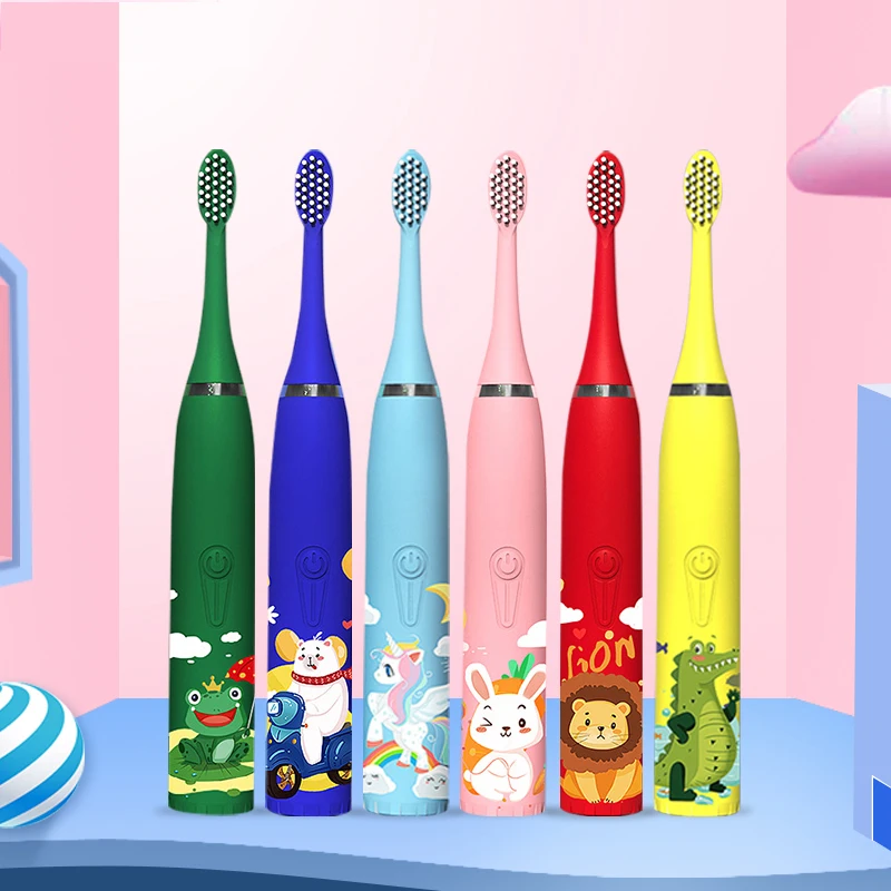 

Детская электрическая зубная щетка Sonic Dental Scaler перезаряжаемая щетка с мягкой щетиной Водонепроницаемая детская зубная щетка с мультяшным р...