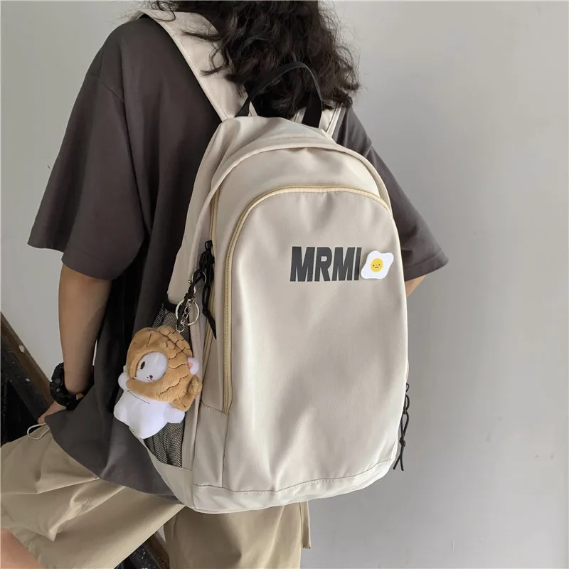 

Brand Letter Nylon Waterproof Backpack New Sports Leisure Unisex Backpack Outdoor High Capacity White Wearable Travel Bag LD979