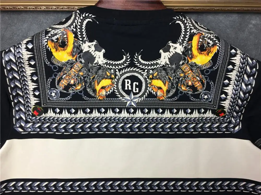 Мужская Летняя облегающая футболка marcelo barrett с чернильным принтом и круглым