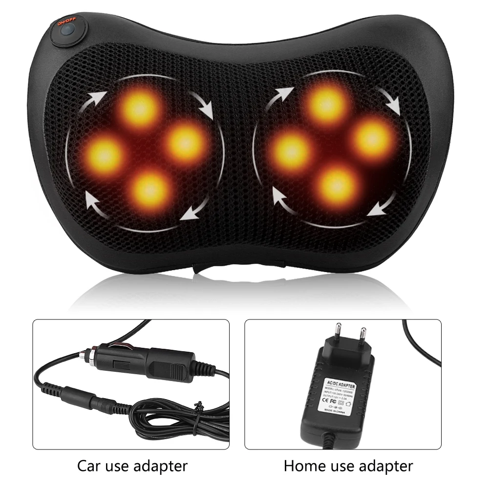 Подушка для массажа шеи плеч и спины 8 роликов | Автомобили мотоциклы