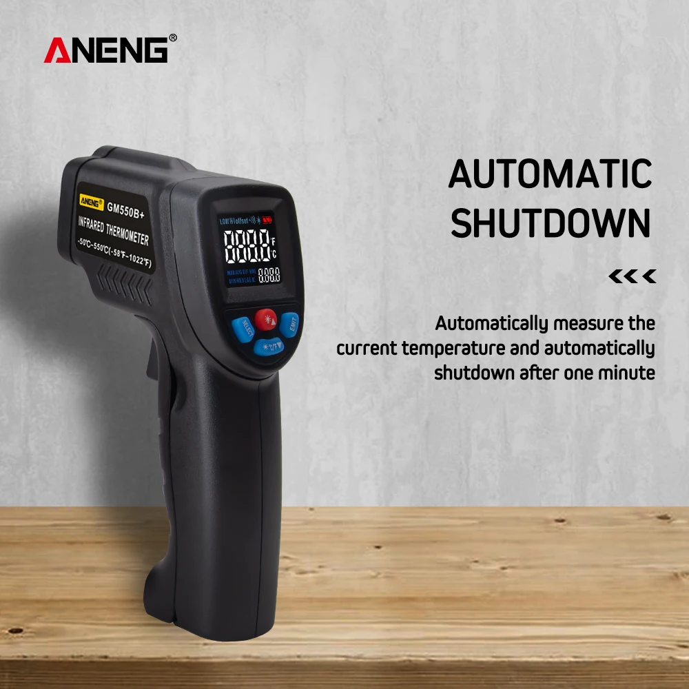 ANENG GM550B+ цифровой инфракрасный термометр, гигрометр, метеостанция, измеритель температуры, измеритель влажности, лазерный термометр