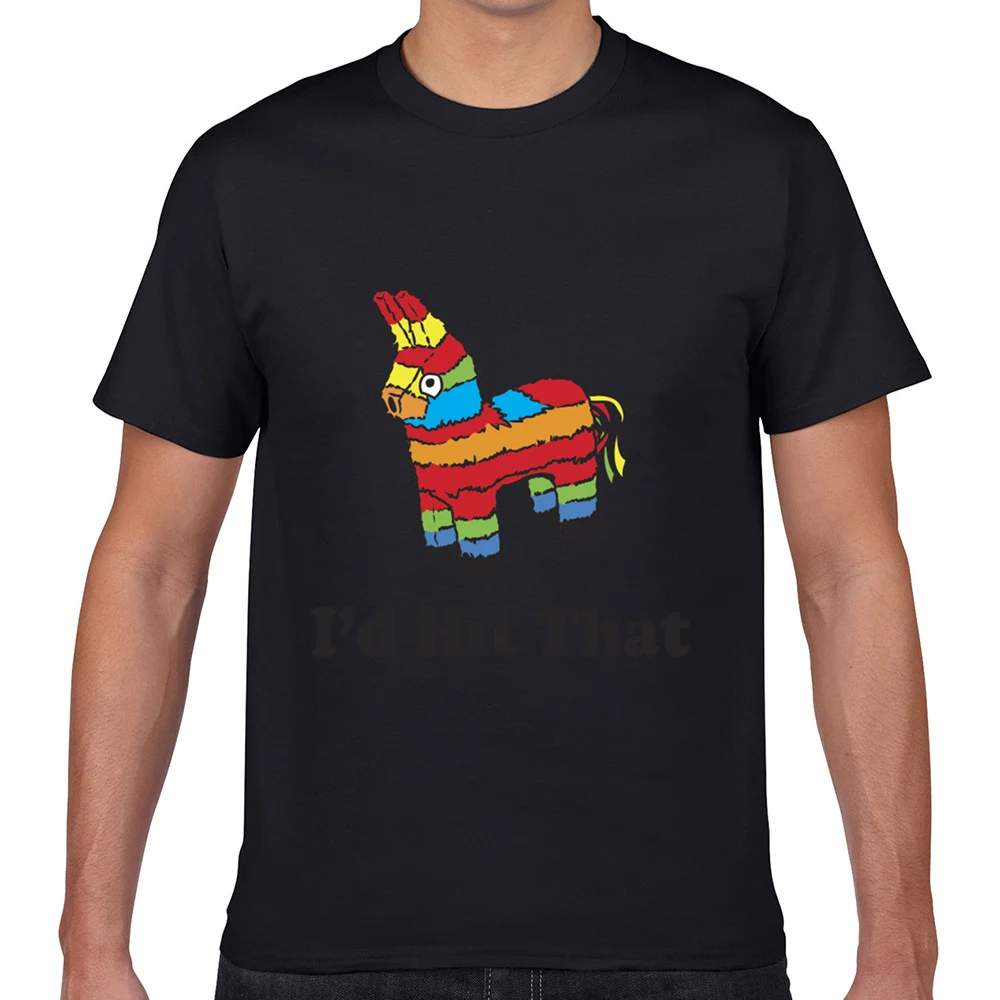 

Tops T Shirt Men id hit that pinata Funny White Geek Print Male Tshirt