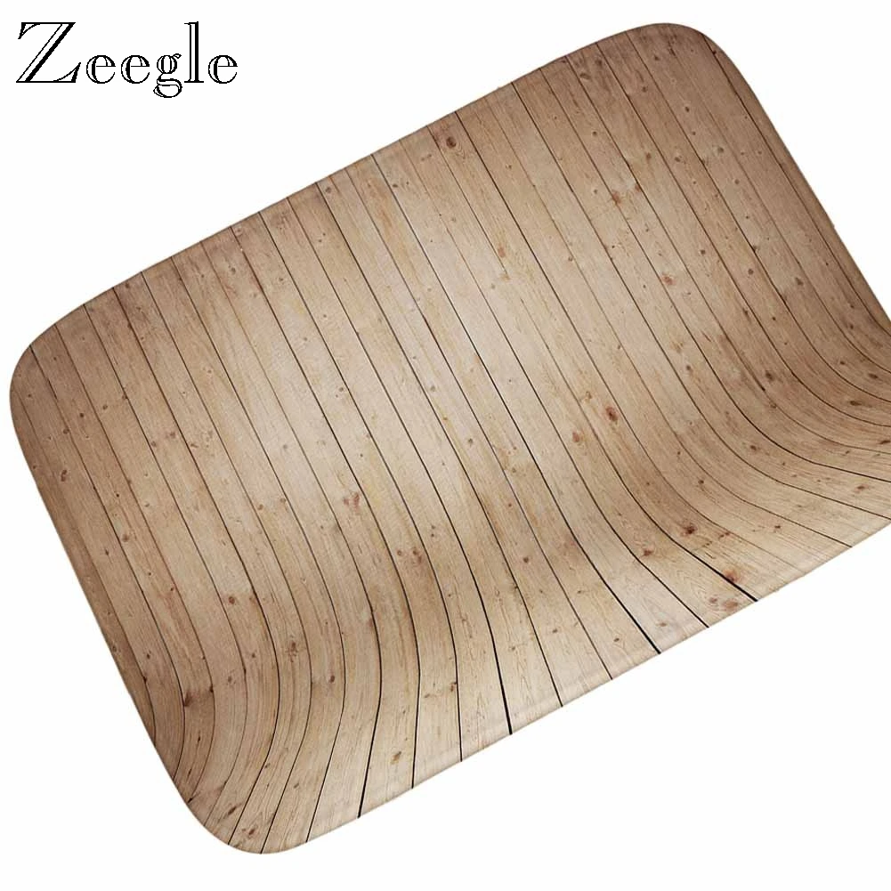 Zeegle дерево напечатано Придверный коврик для молитвенного коврика набор кухонных