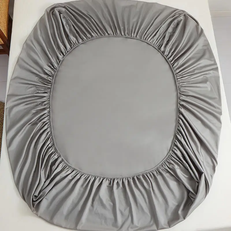 Постельное белье 1 шт. хлопковые простыни темно серого цвета на резинке для