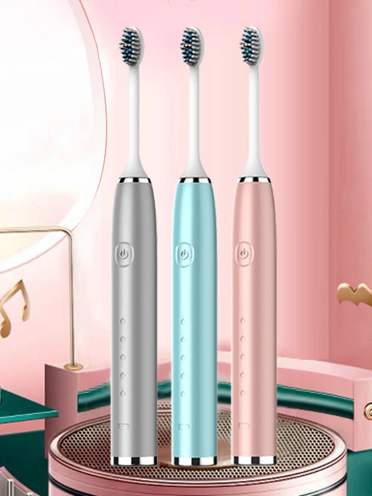 

The Electric Toothbrush USB Charging Waterproof Fur Cleaning Sonic Five-Speed Toothbrush Silica Gel
