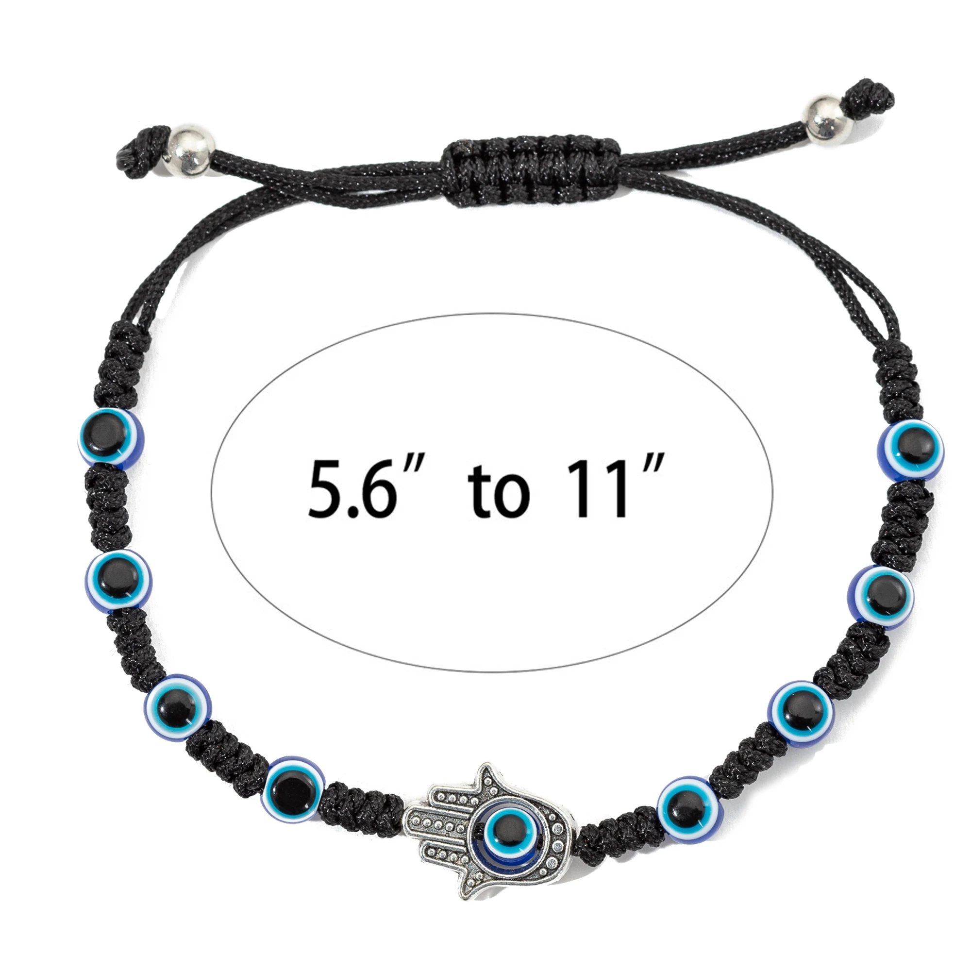 Плетеная нить от сглаза для мужчин и женщин черная плетеная лента с браслет