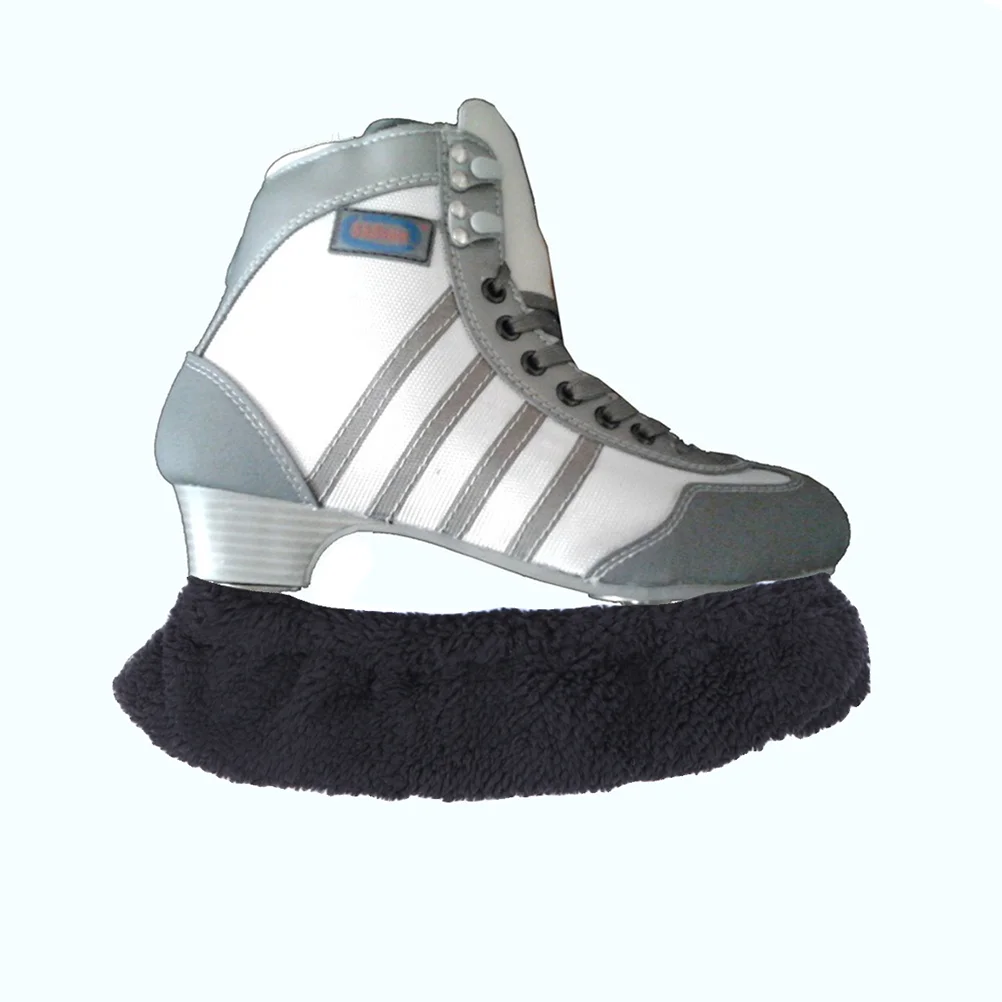 

2 Pairs of Elastic Skating Cover Plush Shoes Cover Durable Ice Skating Hockey Skates Cover Skating Shoe Accessory- Size