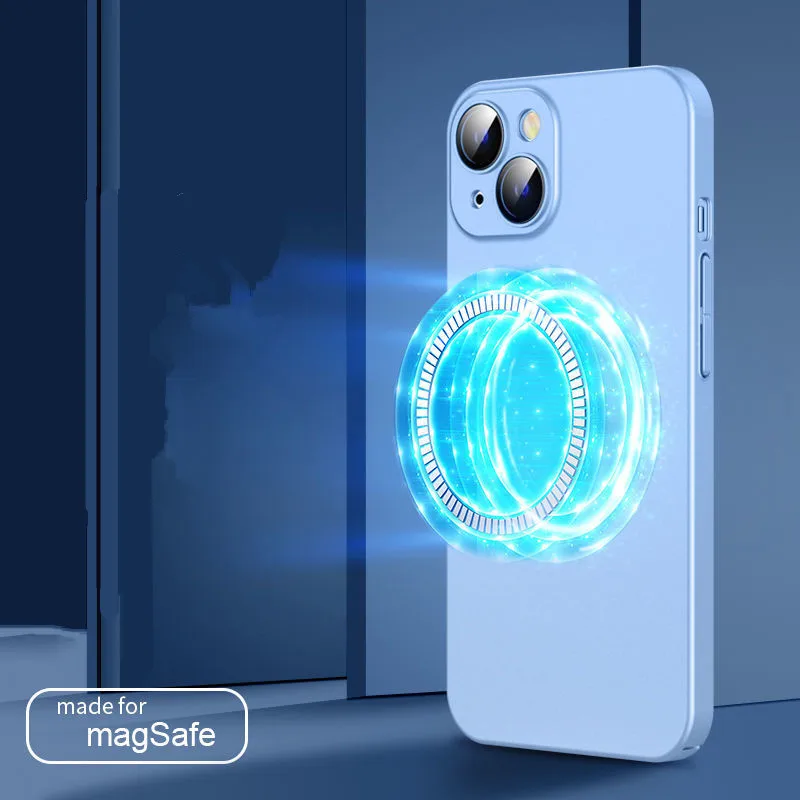 Matte Anti-fingerprint Magsafing Magnetic Wireless Charging Case for iPhone 13 Pro Max 12 Metal Camera Len Glass Protector Cover