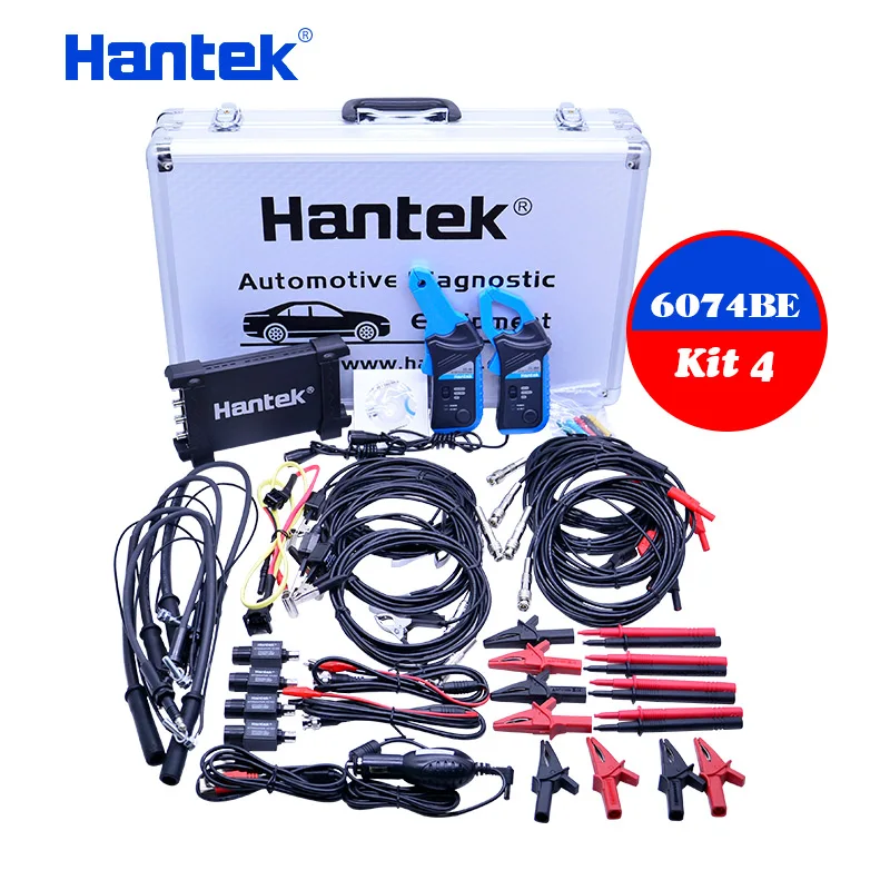 6074BE Kit IV Hantek автомобильный Осциллограф портативный осциллограф ПК 6074BE USB 2,0 интерфейс 4CH 70 МГц Стандартный оснащен более 80 типов - Цвет: 6074BE Kit IV