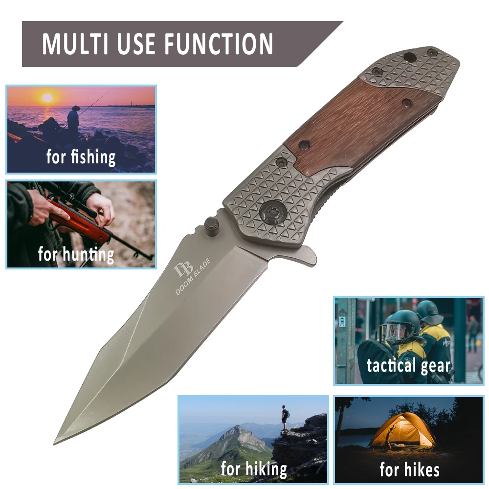 Открытый складной нож со стальной ручкой портативный для кемпинга ножи