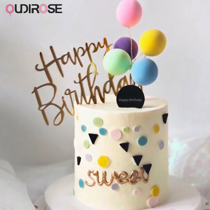 Украшение для торта смешанные цвета глиняный шар Топпер кексов акриловая