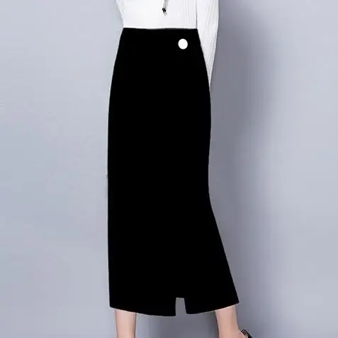 Женские шерстяные длинные юбки в клетку с высокой талией 2020 зимняя модная