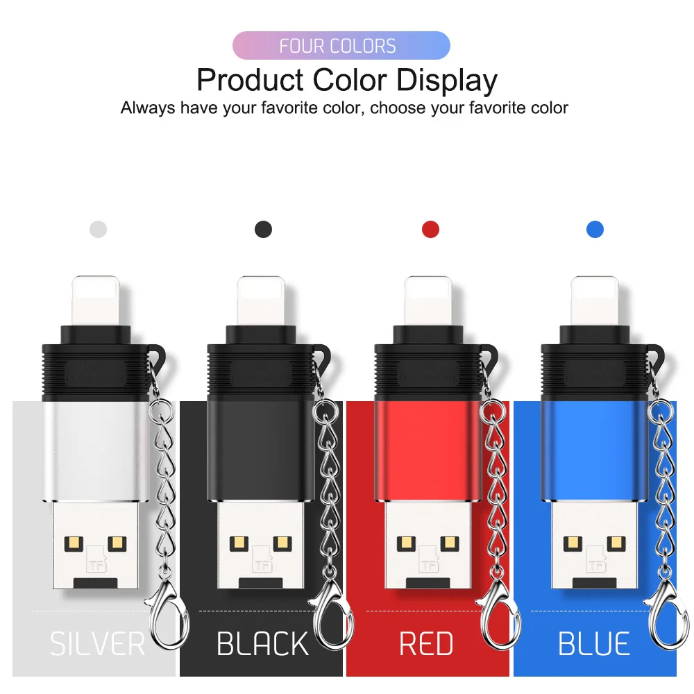 Адаптер OTG для lightning USB iPhone 7 8 6 Plus X 10 11 комплект подключения камеры iPad iOS 12 13