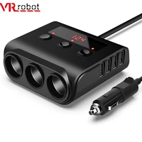 vr robot 12 24v car cigarette lighter socket splitter car charger with onoff switch 4 ports usb charger for gps mobile phone