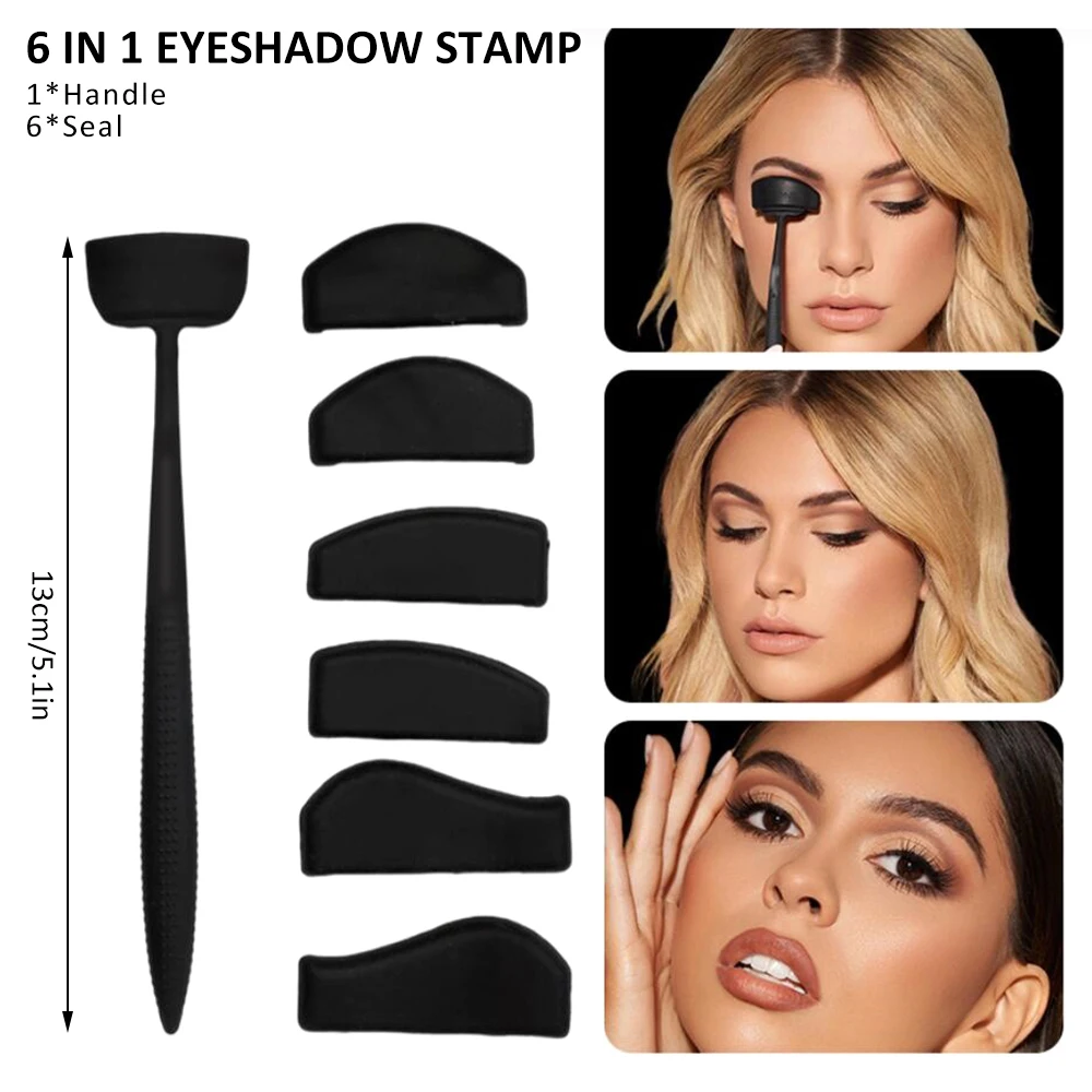 

6 In 1 Silicone Eyeshadow Stamp Magic Lazy DIY Eye Shadow Folding Line Kit Eye Shadow Applicator Eyeshadow Pads Eyeshadow Molds