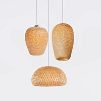 hand woven bamboo chandelier natural bamboo filament lamps garden living room study lamp entrance lamps