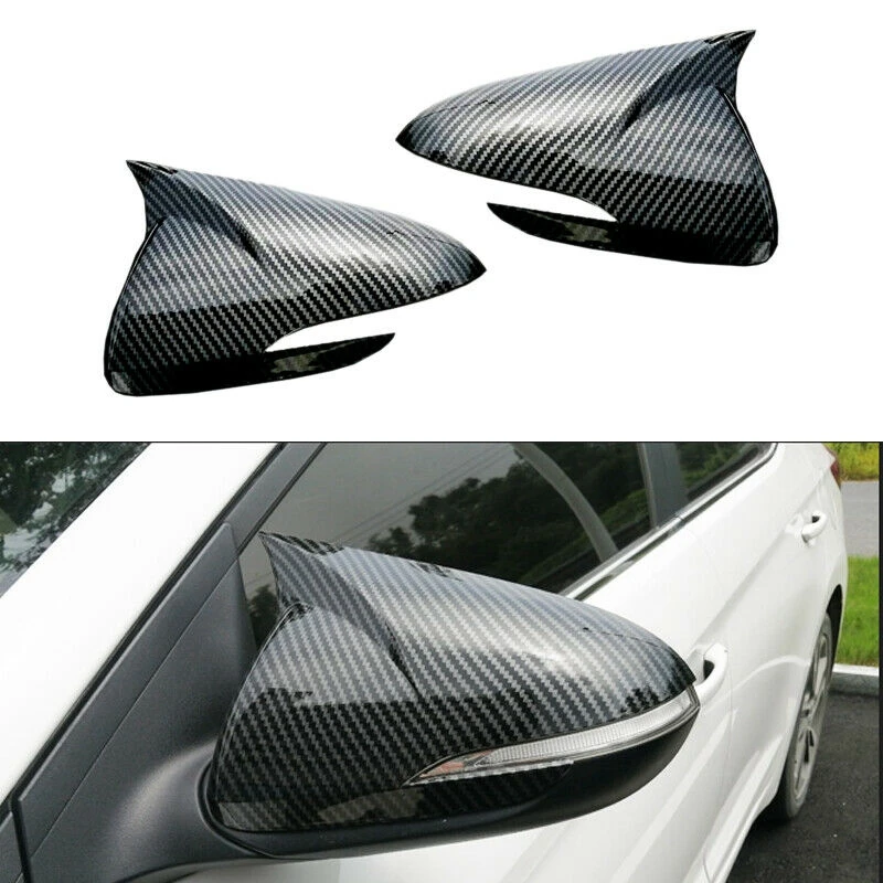 

Car ABS Carbon Fiber Style Rearview Mirrors Cover Trim for Hyundai Elantra 2017-2020 Exterior Parts Stickers
