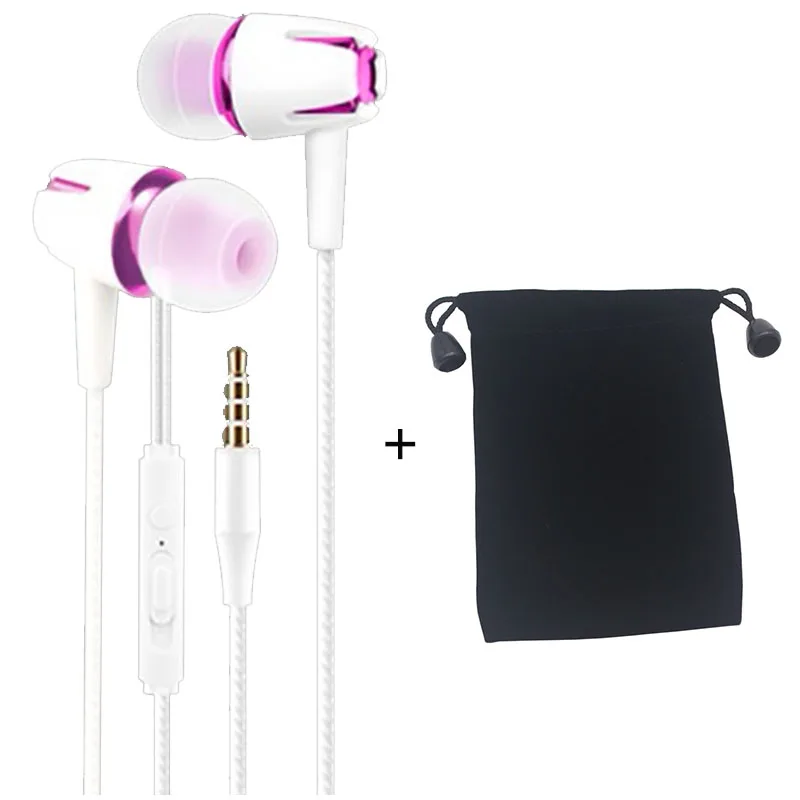 purple plus bag Светящаяся гарнитура с разъемом 3,5 мм, проводные светящиеся наушники с микрофоном, регулятор громкости, басовые вкладыши для IPhone, Samsung, Huawei, Xiaomi, телефона, ПК - Цвет: purple plus bag