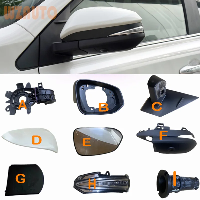 

Auto Rearview Mirror Cover Shell Bracket Turn Signal Light Chrome Trim Turn Shaft For Toyota RAV4 2013 2014 2015 2016 17 18 19
