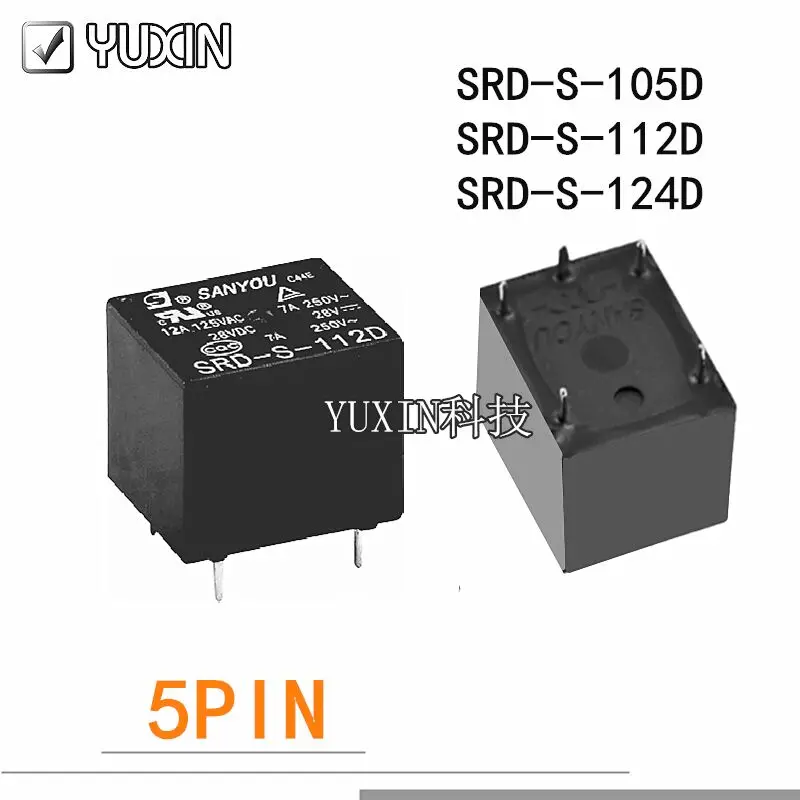 10 шт./лот 100% оригинальное новое реле Φ 5 в постоянного тока SRD S 105D 12 В 24 112D 5PIN 7A|Реле|