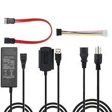 SATA PATA IDE Drive to USB 2.0 Adapter Converter Cable for Hard Drive Disk HDD 2.5 inch 3.5 inch with External(US Plug)