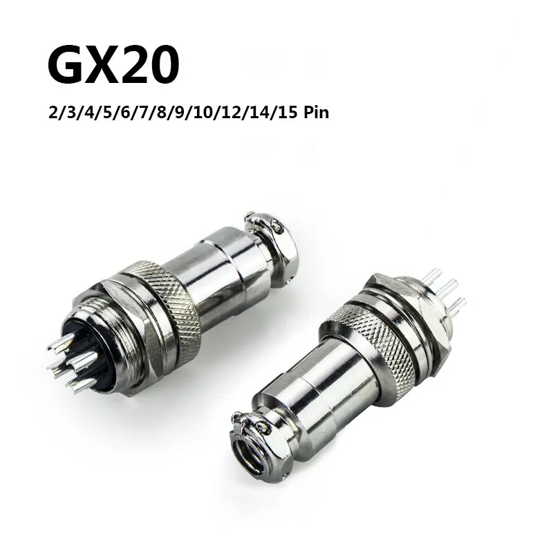 1 комплект GX20 2/3/4/5/6/7/8/9/10/12 Pin типа папа + Женский 20 мм L94-100Y круглой проволоки Панель