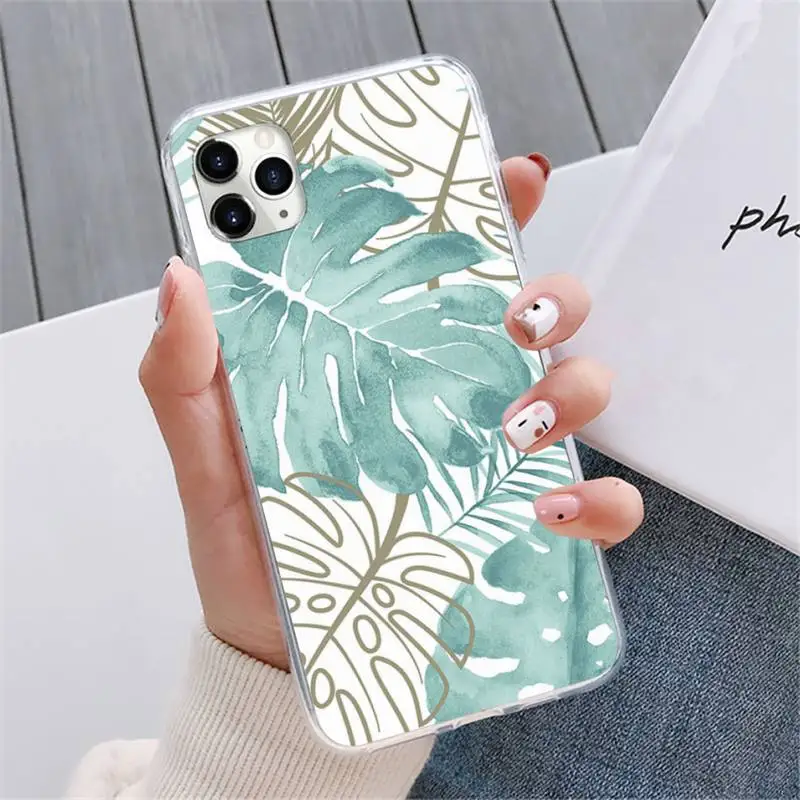 

Retro Leaves printing Phone Case For iphone 12 5 5s 5c se 6 6s 7 8 plus x xs xr 11 pro max mini