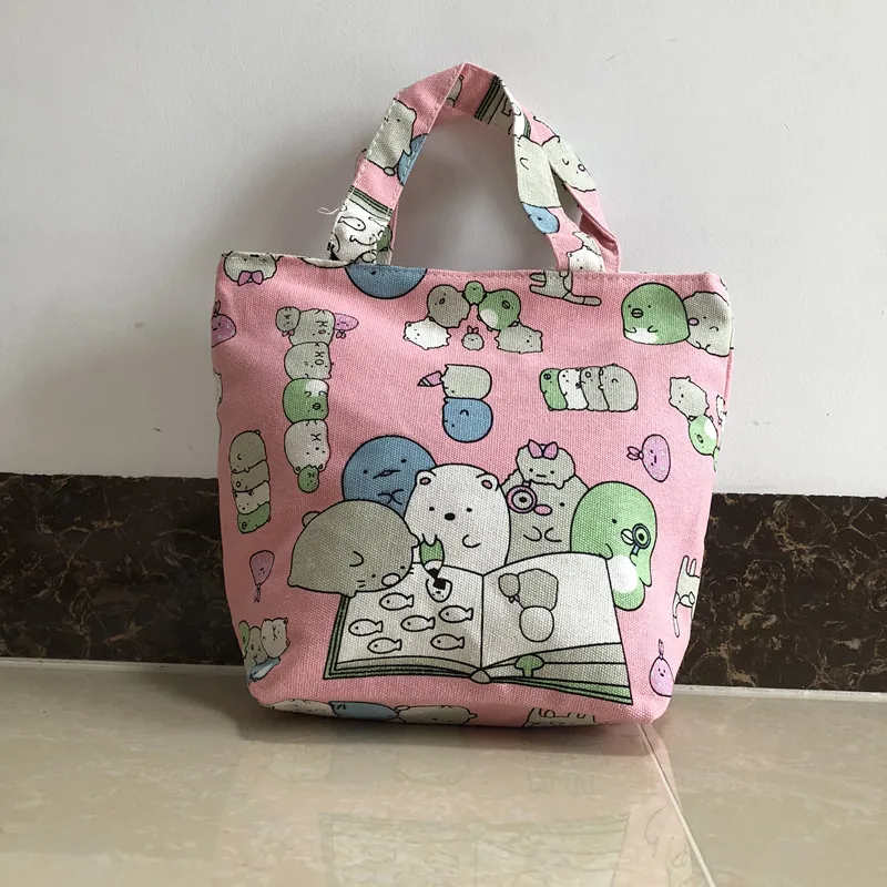 Sumikko Модные Портативные холщовые сумки для ланча мультяшная сумка пикника