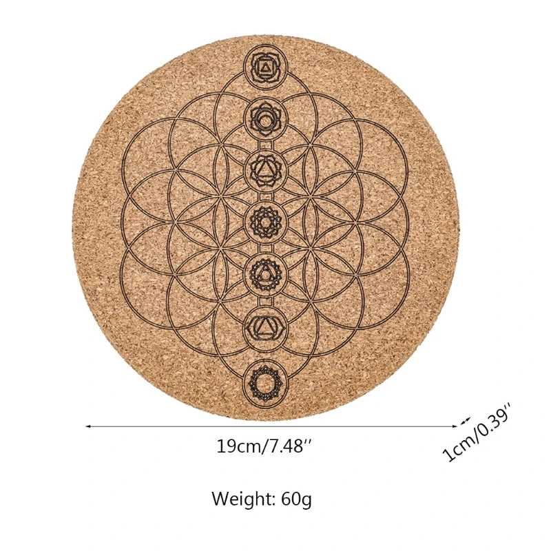 Винтажная деревянная круглая чакра маятниковая тарелка с 7 звездами