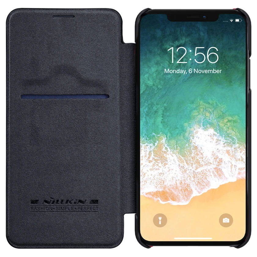 Чехол NILLKIN для Apple iPhone Xs Max с откидной крышкой Qin Series Роскошная искусственная кожа