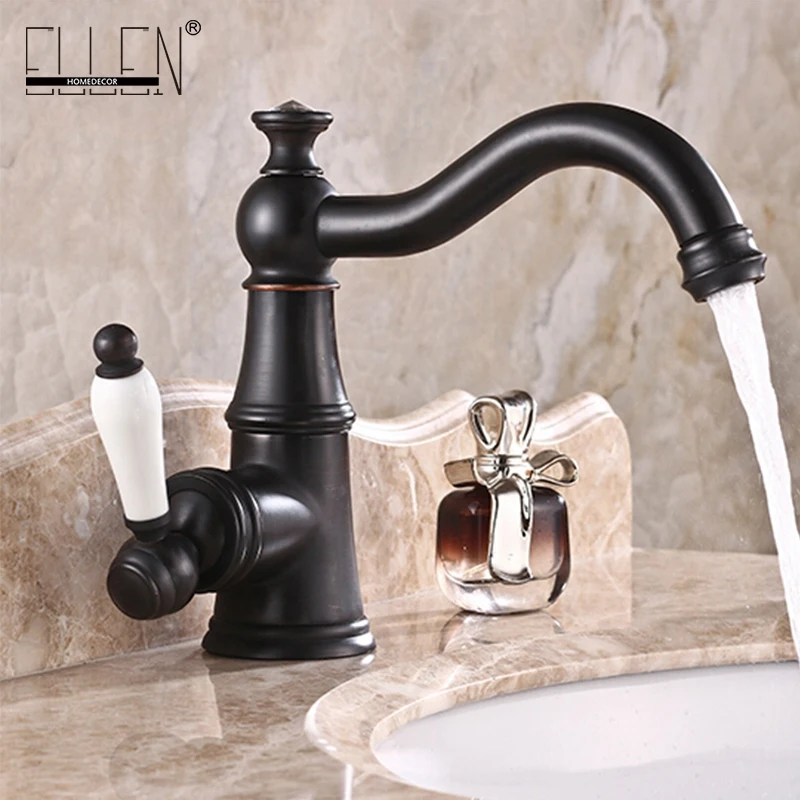Винтажный Черный смеситель для раковины ванная комната масло-потер бронзовый
