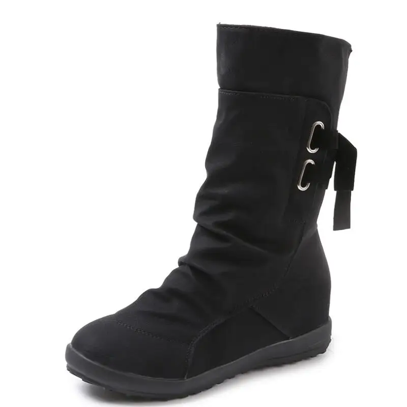 Женские зимние полусапожки на шнуровке в европейском и американском стиле