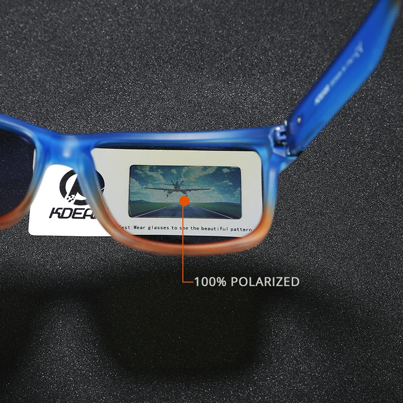 Мужские и женские квадратные очки KDEAM поляризационные ярких цветов в