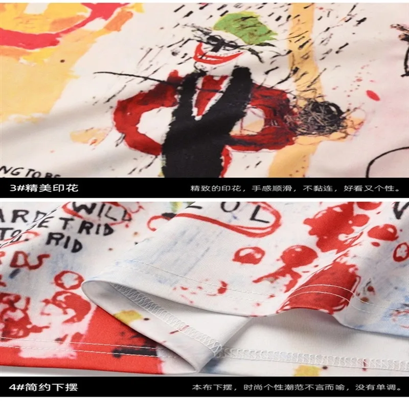 

New 2021 Men's Loose Graffiti Short Sleeve T-Shirt Summer leisure breathable round collar printed T-shirt for men and women