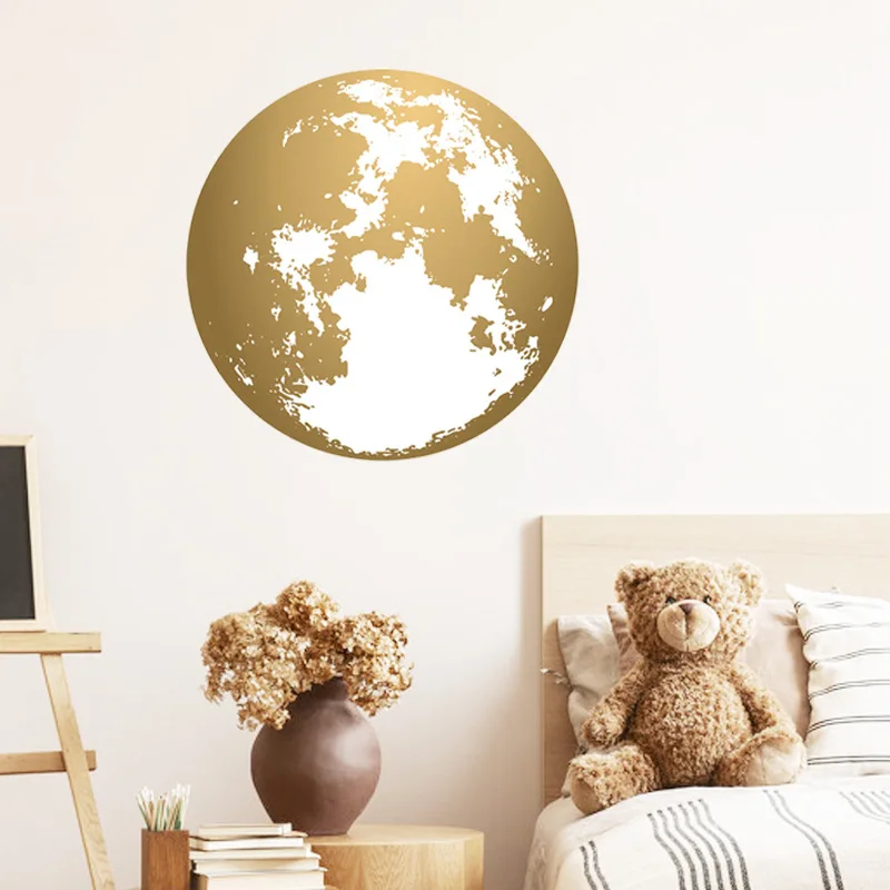 

Golden Earth Wall Stickers Vinyl Decal For Kids Room Decor Sticker for Wall Baby Room Earth Wall Decals Wallpaper Mural