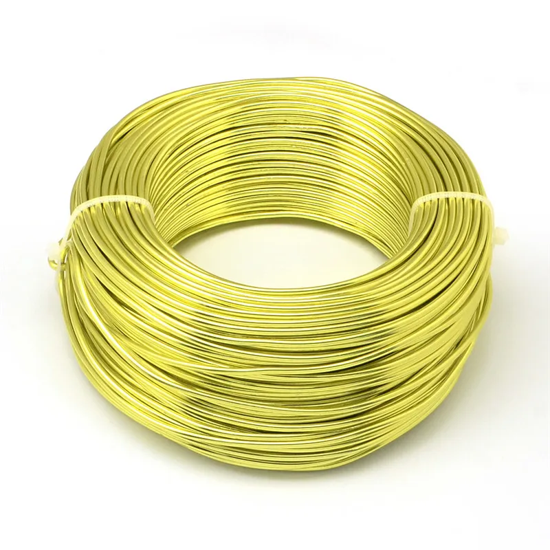 GreenYellow 0,6/0,8/1/1,2/1,5/2/2,5/3/3,5/4/5/6 мм алюминиевая проволока ювелирных изделий для самостоятельного изготовления ювелирных изделий браслет Цепочки и ожерелья - Цвет: GreenYellow