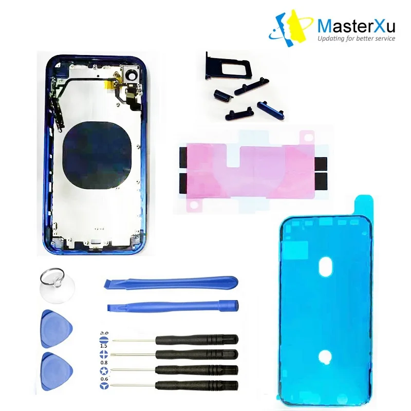

Оригинальный качественный чехол для аккумулятора MasterXu для самостоятельной сборки корпуса iPhone XR 11, 12 кнопок заднего шасси, гибкая вспышка с ...
