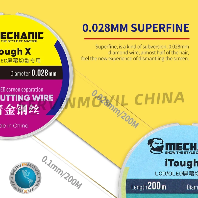 Линия разделения ЖК-экрана MECHANIC iTough X 0 028-0 1 мм x 200 м из специальной стальной