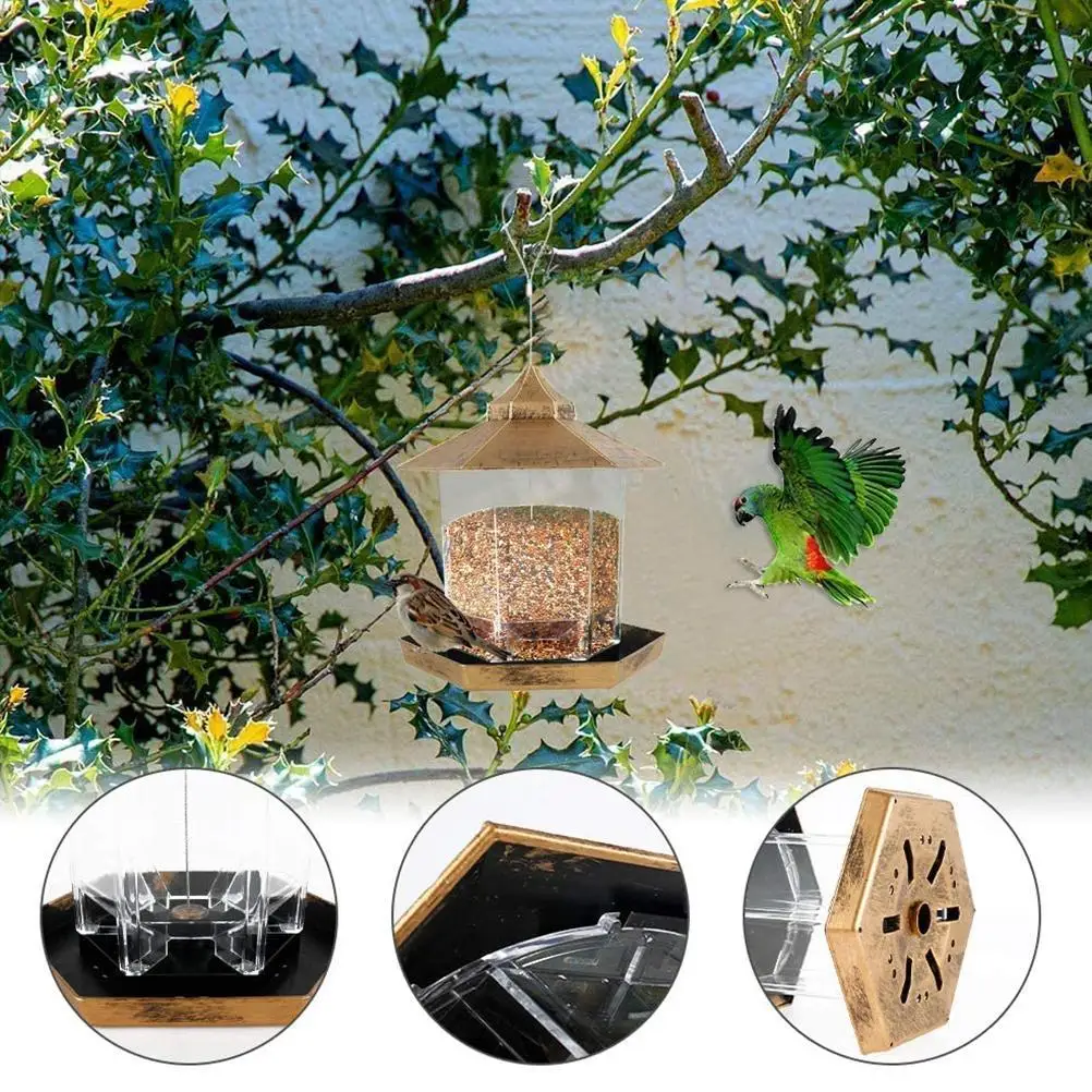 Bird Feeder Plastic Hanging Lantern Outdoor Garden Wild Seed Food Container for Birds Feeding |