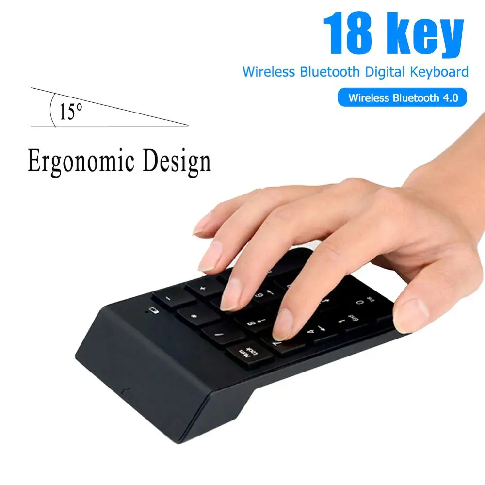 Mini 18 Keys Wireless Bluetooth Number Pad Ultra-thin Digital Computer Numeric Keypad Keyboard for Laptop PC Klavye Teclado | Компьютеры и