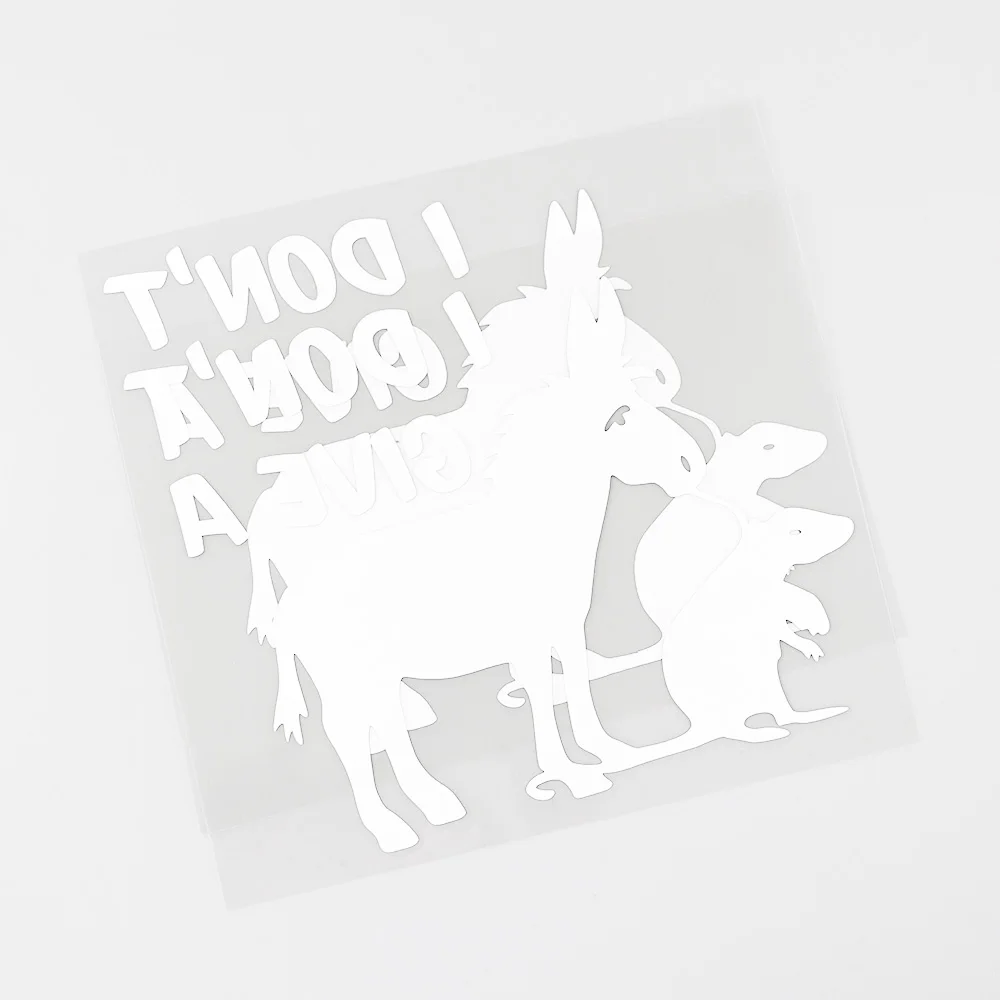 

YJZT 14.7CMX11.8CM Funny I Don't Give The Mouse's Vinyl Car Sticker Black/Silver 8C-0104