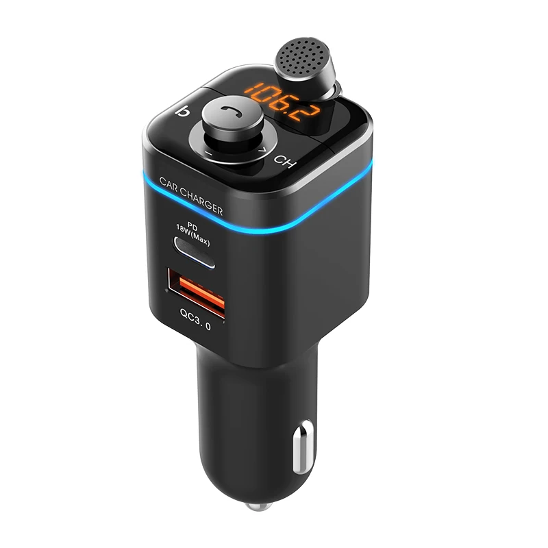 

Автомобильный MP3-плеер C72, BT 5,0, приемник, FM-передатчик, U-диск PD + QC 3,0, зарядное устройство для автомобиля, вращающийся микрофон с функцией гром...