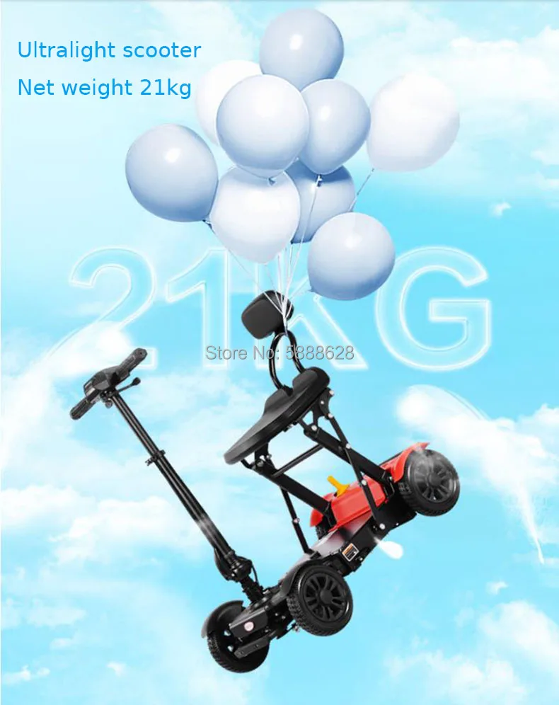 

Free shipping Hot-selling Four Wheel Disabled/Handicapped/Elderly Electric Mobility Scooter wheelcahir with Aluminum alloy