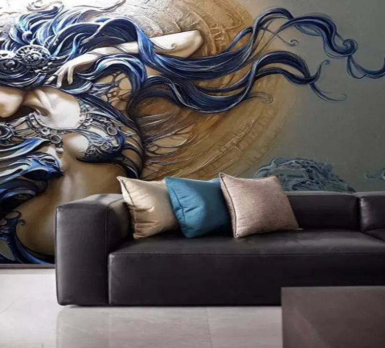 3d обои на заказ для гостиной спальни дивана рельефный Декор дома модный