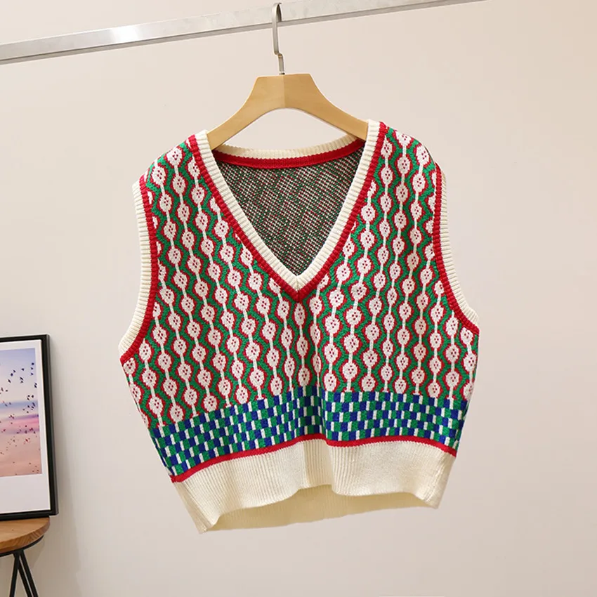 Женский винтажный Трикотажный жилет безрукавка оверсайз без рукавов