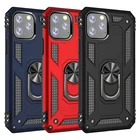 Бронированный чехол для телефона с откидной ножкой для iPhone 13 12 Mini 11 Pro XR Xs Max X SE 7 8 6S Plus, магнитный ударопрочный чехол с кольцом-держателем на палец