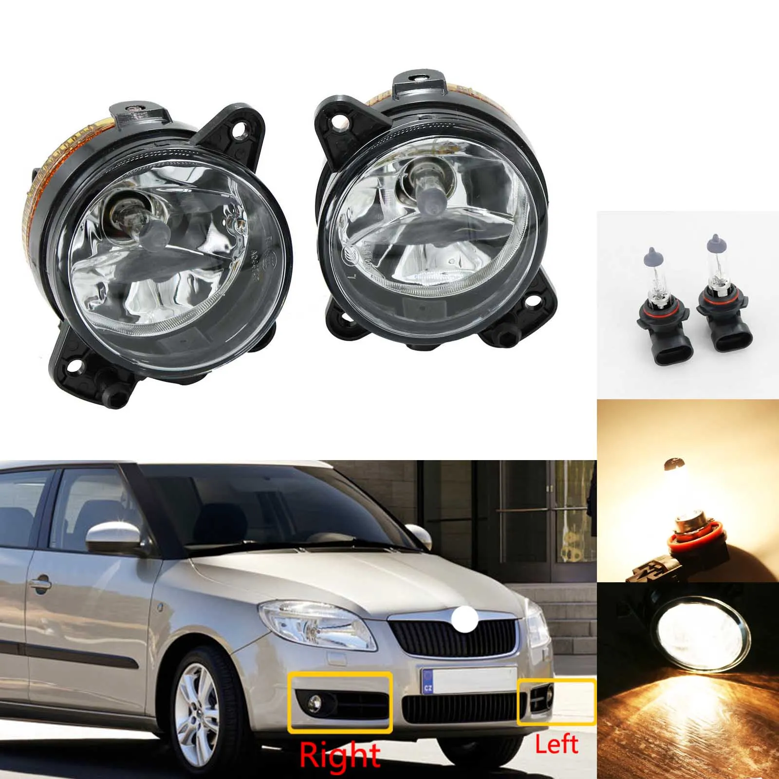 Для Skoda Fabia MK2 2007 2008 2009 2010 Roomster 2006 передний противотуманный светильник сменный