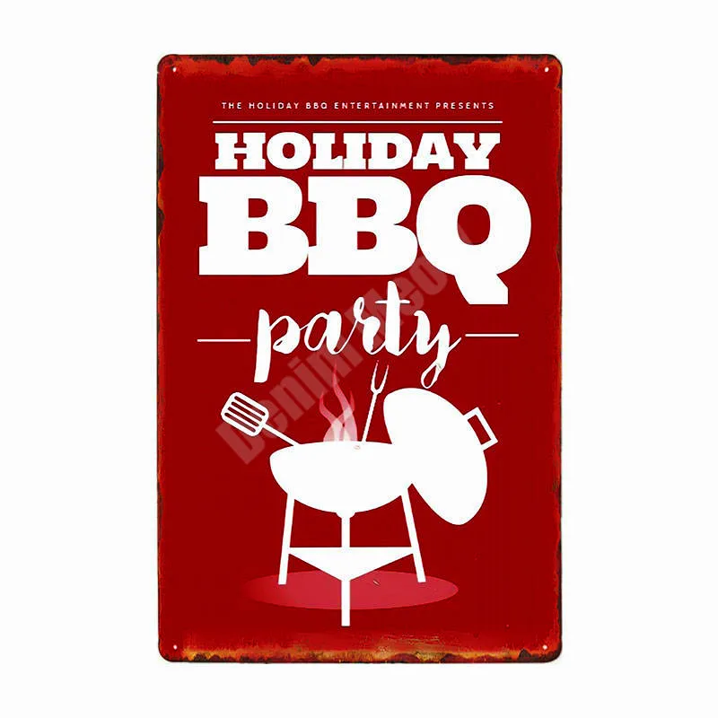 Доска для барбекю и мяса в стиле ретро Настенный декор паба кухни дома гриля меню