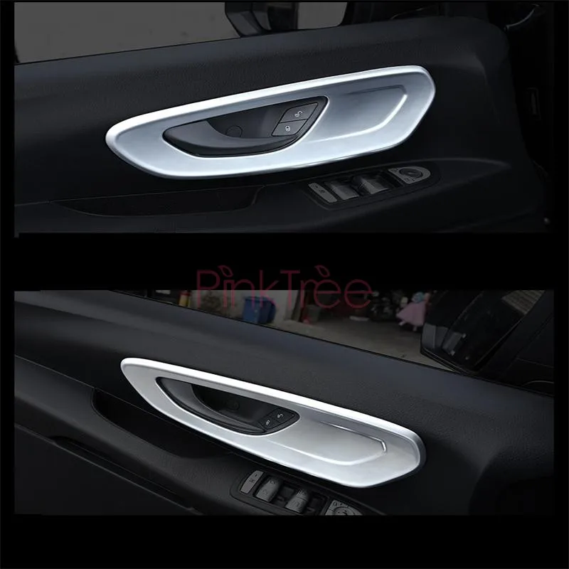 

For Mercedes Benz Vito 2014 - 2018 Chrome Interior Side Wing Door Handle Bowl Insert Trim Frame Car Styling Accessory